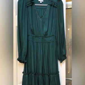 Current Air hunter green knee length dress with stud bead detail